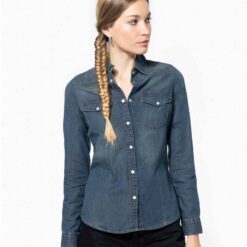 Kariban Ladies Long Sleeve Denim Shirt