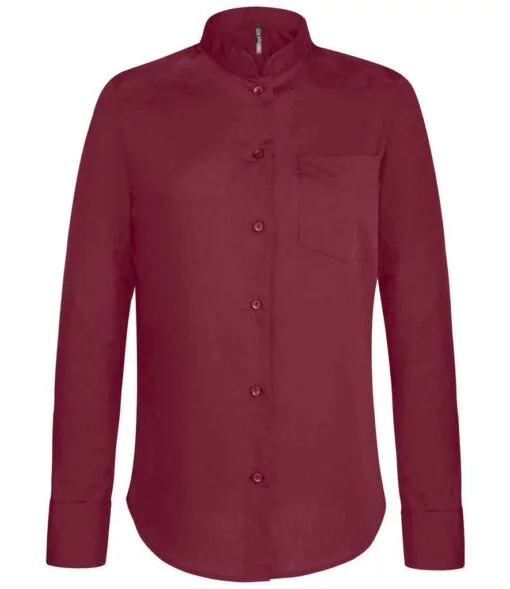 Kariban Ladies Long Sleeve Mandarin Collar Shirt