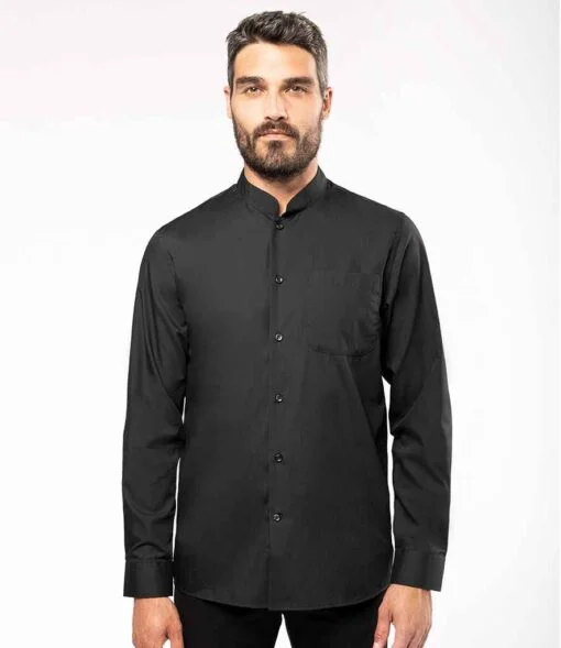 Kariban Long Sleeve Mandarin Collar Shirt