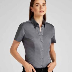 Kustom Kit Ladies Premium Short Sleeve Tailored Oxford Shirt