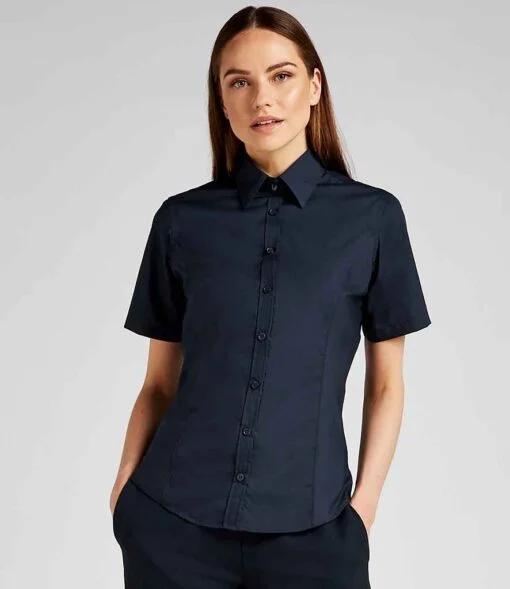 Kustom Kit Ladies Short Sleeve Tailored Business Shirt