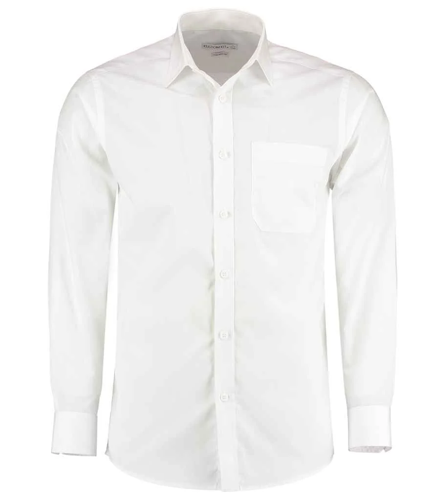 Kustom Kit Long Sleeve Tailored Poplin Shirt