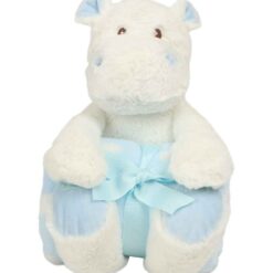 Mumbles Hippo with Printed Fleece Blanket