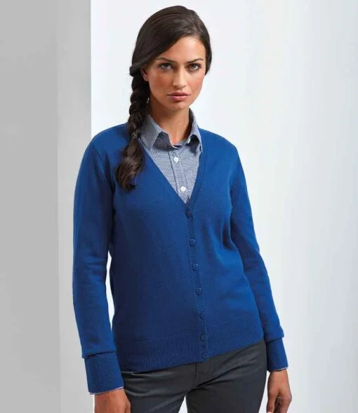 Premier Ladies Cotton Acrylic V Neck Cardigan