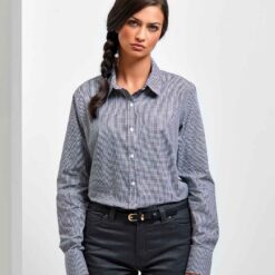 Premier Ladies Gingham Long Sleeve Shirt