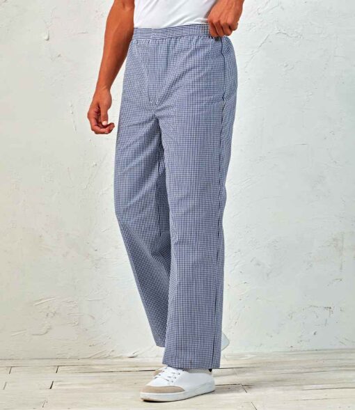 Premier Pull On Chef's Check Trousers