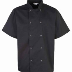 Premier Unisex Short Sleeve Stud Front Chef's Jacket