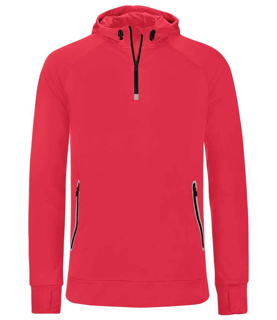 Proact Zip Neck Hooded Sweatshirt