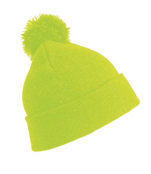 Result Core Kids Pom Pom Beanie - Fluorescent Yellow