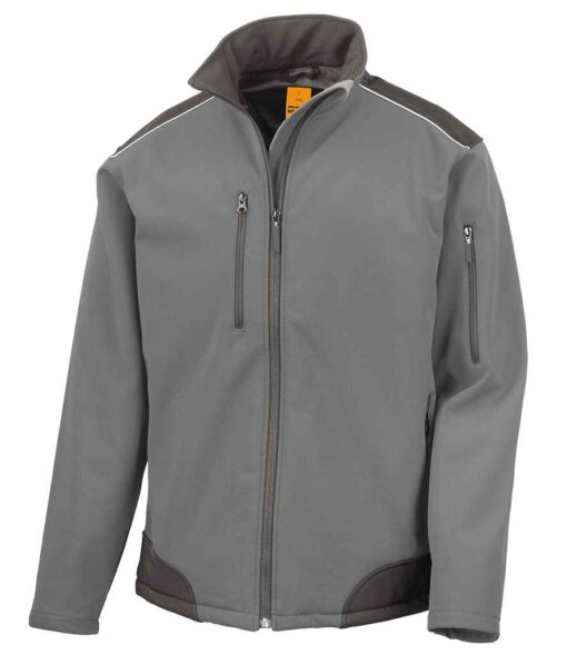Result Work-Guard Ripstop Soft Shell Jacket - Grey/Black, 4XL
