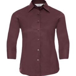 Russell Collection Ladies 3/4 Sleeve Easy Care Fitted Shirt