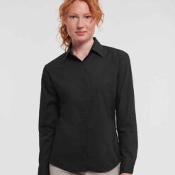 Russell Collection Ladies Long Sleeve Easy Care Poplin Shirt