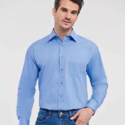 Russell Collection Long Sleeve Easy Care Poplin Shirt