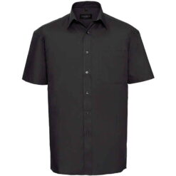 Russell Collection Short Sleeve Easy Care Cotton Poplin Shirt