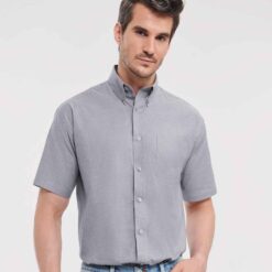 Russell Collection Short Sleeve Easy Care Oxford Shirt