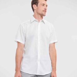 Russell Collection Short Sleeve Tailored Oxford Shirt