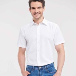 Russell Collection Short Sleeve Tailored Poplin Shirt