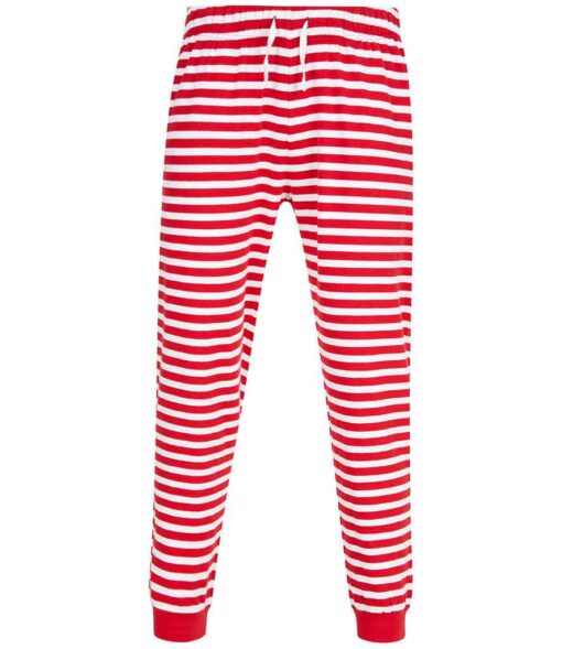 SF Clothing Unisex Cuffed Lounge Pants - Red/White Stripes, 3XL