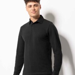 Men Long Sleeve Stretch Polo Shirt