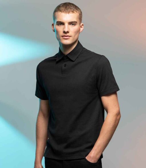 Men Stretch Piqué Polo Shirt Front