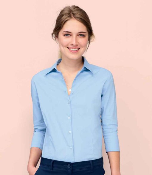 SOL'S Ladies Effect 3/4 Sleeve Fitted Shirt