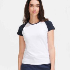 SOL'S Ladies Milky Contrast Baseball T-Shirt