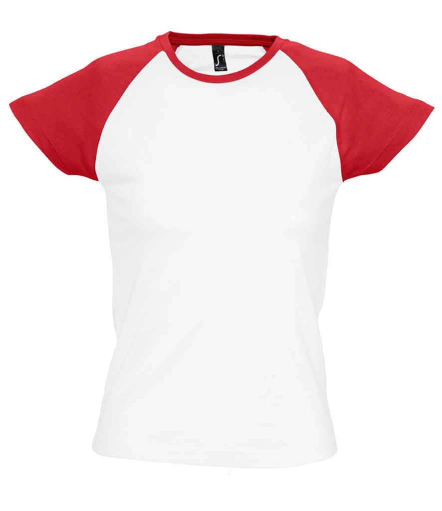 SOL'S Ladies Milky Contrast Baseball T-Shirt