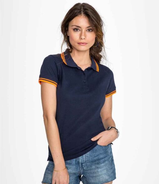 SOL'S Ladies Pasadena Tipped Cotton Piqué Polo Shirt