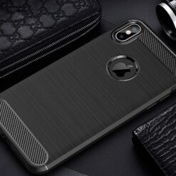 iPhone 10/X - Black Carbon Mobile Case with Screen Protector