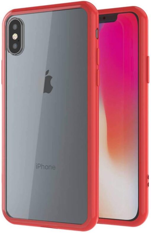 iPhone 11 Plus - Clear Back with Red Border Mobile Case with Screen Protector