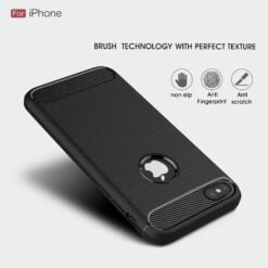 iPhone 6/6S - Black Carbon Mobile Case with Screen Protector