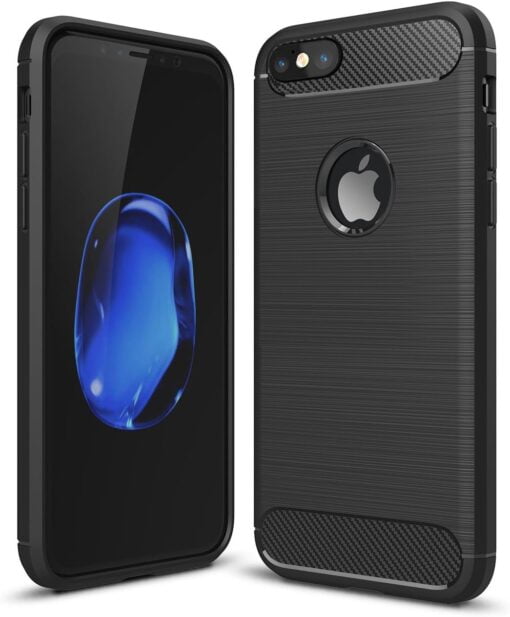 iPhone 6/6S - Black Carbon Mobile Case with Screen Protector
