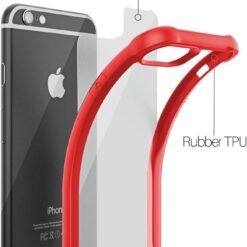 iPhone 6/6S - Clear Back with Red Border Mobile Case with Screen Protector