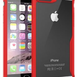 iPhone 6/6S - Clear Back with Red Border Mobile Case with Screen Protector