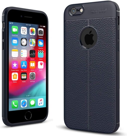 iPhone 6/6S - Navy Blue Ultra Light ShockProof Protective TPU Grip Silicone Slim Thin Cover with Film Screen Protector