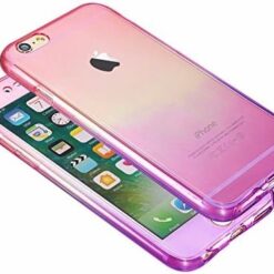 iPhone 6/6S - Clear Pink to Purple Full Cover Mobile Case with Font and Rear Protection