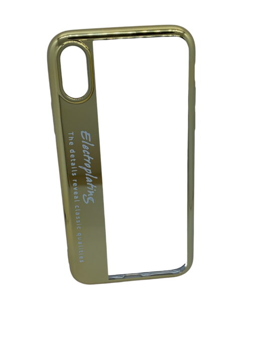 iPhone 10/X - Clear & Gold Mobile Case with Screen Protector