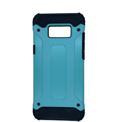 Samsung S8 Plus - Baby Blue and Black Tough Mobile Case with Screen Protector