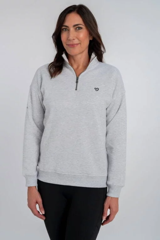 Half Zip Sweatshirt in Heather Grey