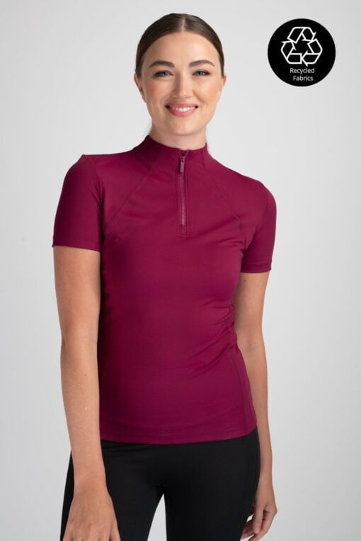 Short Sleeve Base Layer in Berry RECYCLED FABRIC