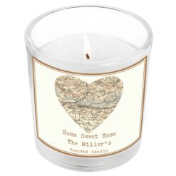 Personalised 1896 - 1904 Revised New Map Heart Scented Jar Candle