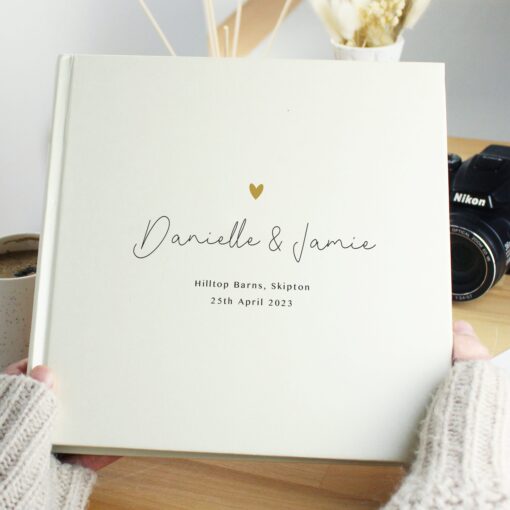 Personalised Gold Heart Photo Album