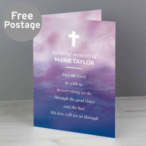 Personalised In Loving Memory Cross Card