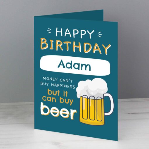 Personalised Happy Birthday Beer Card