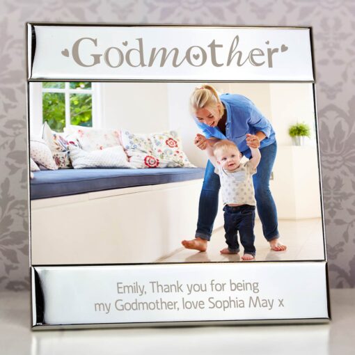 Personalised Silver Godmother Square 6x4 Photo Frame