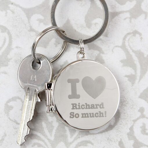 Personalised I heart Photo Keyring