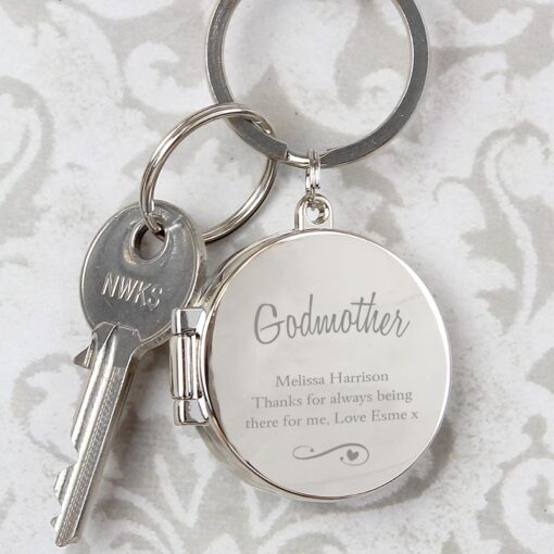 Personalised Swirls & Hearts Photo Keyring