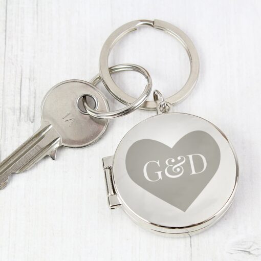 Personalised Couples Initials Photo Keyring