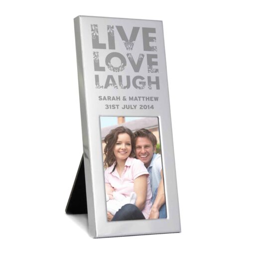 Personalised Small Live Love Laugh 2x3 Silver Photo Frame