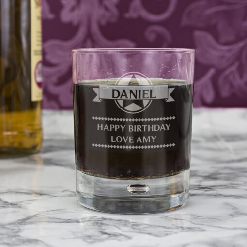 Personalised Diamond Tumbler Bubble Glass